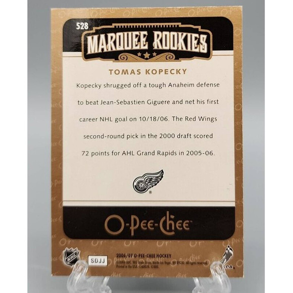 Thomas Kopecky 2006-07 O-Pee-Chee Marquee Rookie #528 Hockey Card - Picture 2 of 2